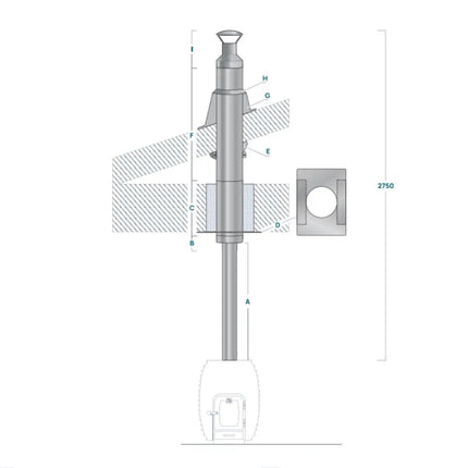 HUUM Chimney Set for Wood Burning Sauna Heater (Through the Ceiling)